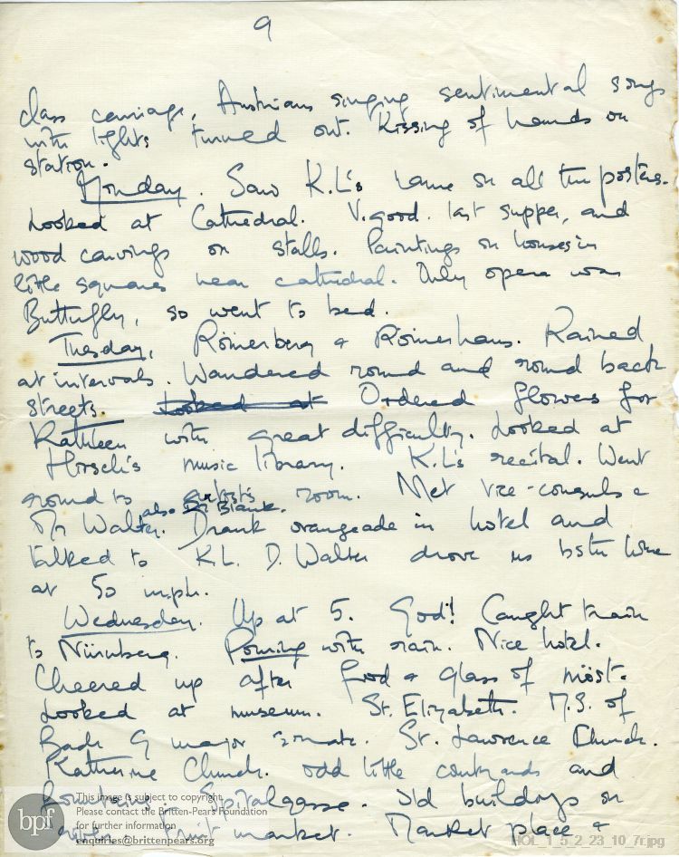 Telegram and letter from Imogen Holst to Gustav Holst
