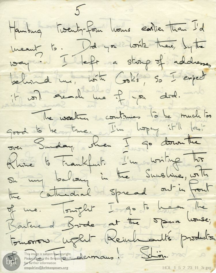 Letter from Imogen Holst to Gustav Holst