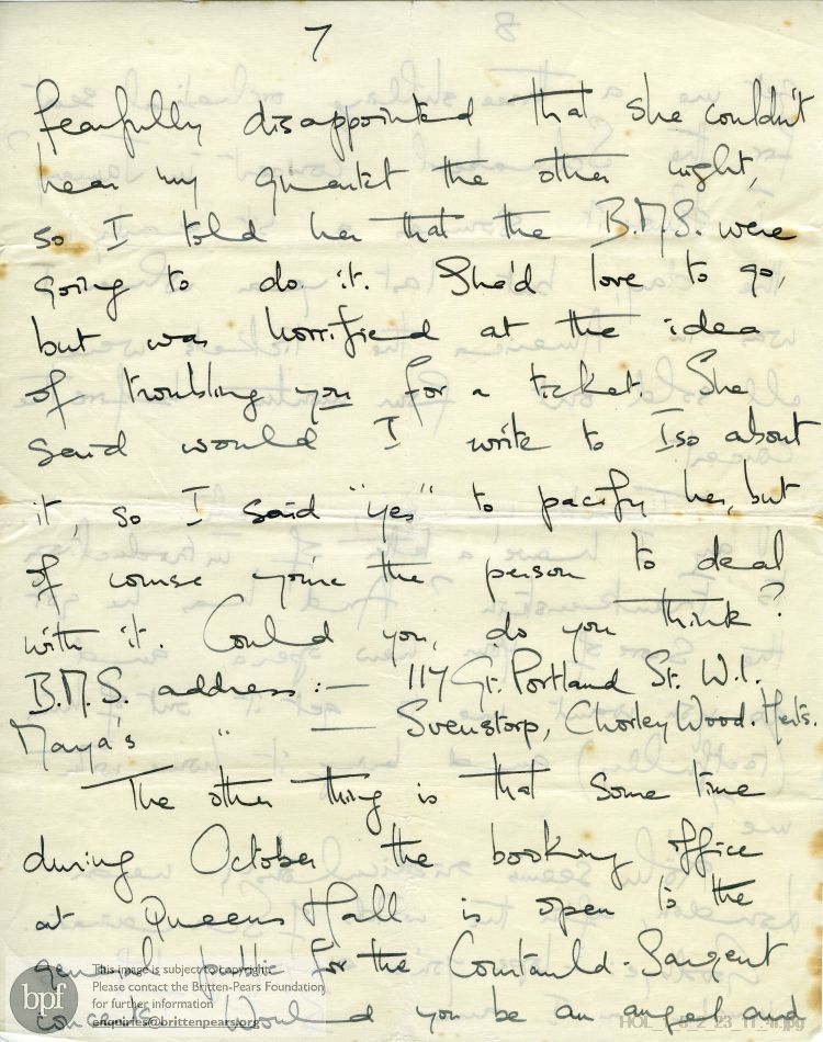 Letter from Imogen Holst to Gustav Holst