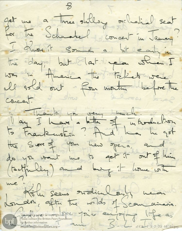 Letter from Imogen Holst to Gustav Holst
