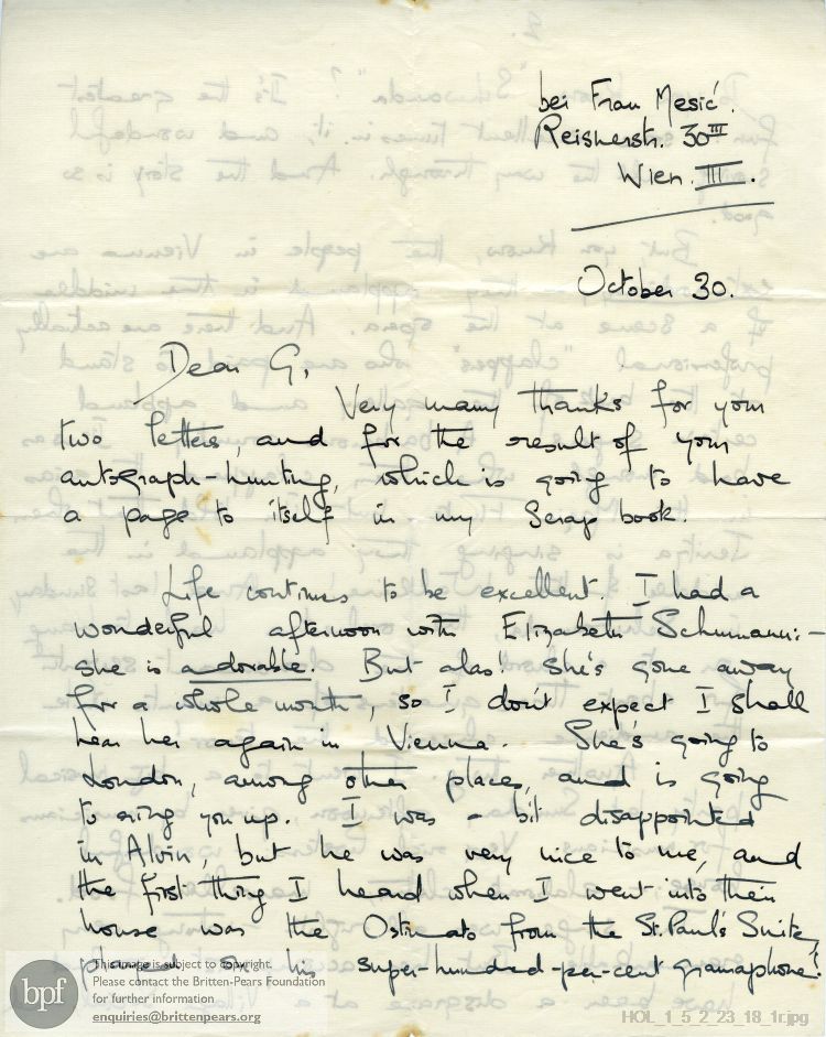 Letter from Imogen Holst to Gustav Holst
