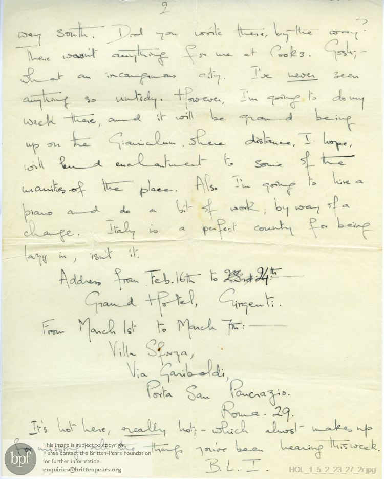 Letter from Imogen Holst to Gustav Holst