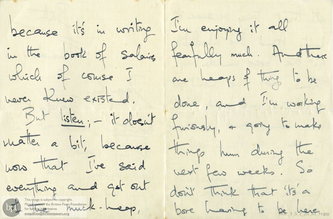 Letter from Imogen Holst to Gustav Holst