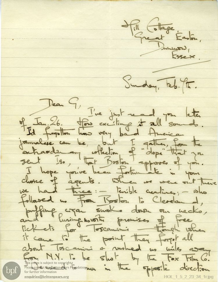 Letter from Imogen Holst to Gustav Holst