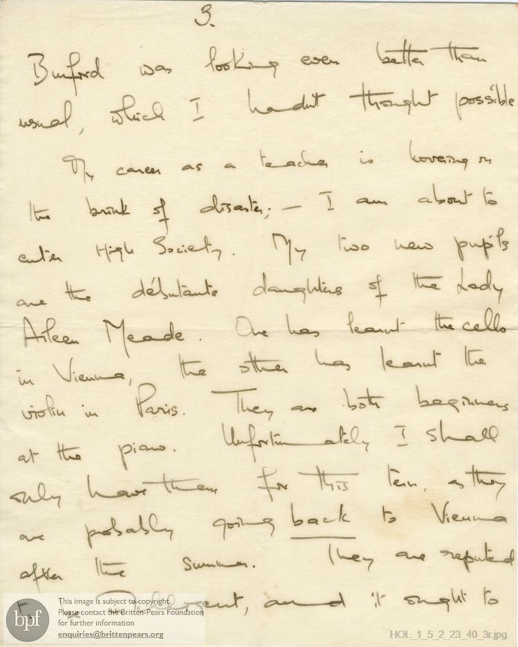 Letter from Imogen Holst to Gustav Holst