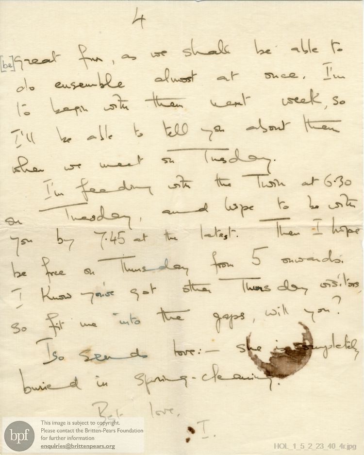 Letter from Imogen Holst to Gustav Holst