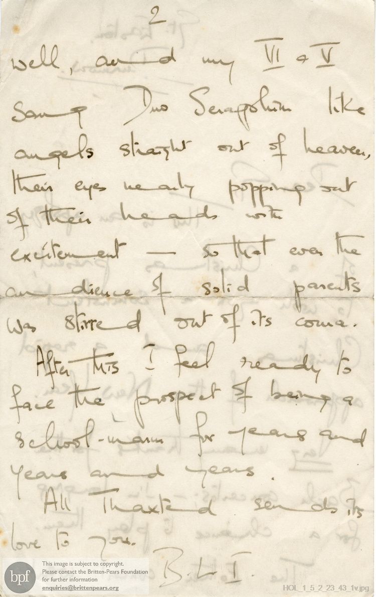Letter from Imogen Holst to Gustav Holst