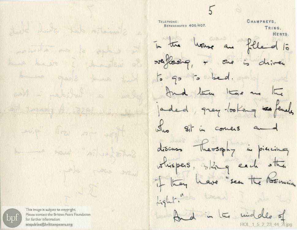 Letter from Imogen Holst to Gustav Holst