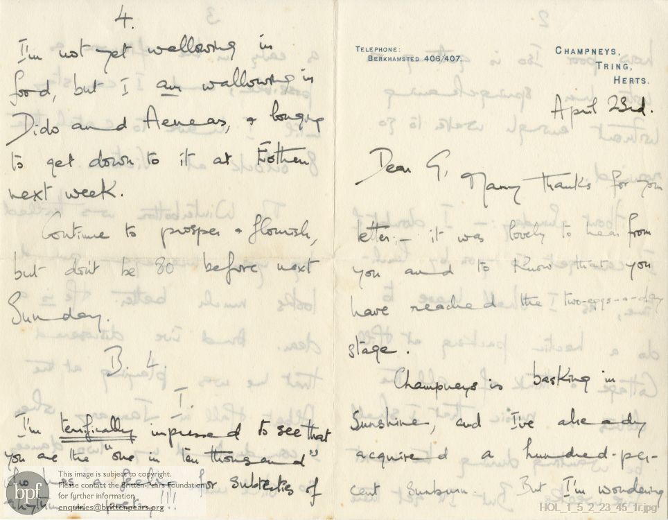 Letter from Imogen Holst to Gustav Holst