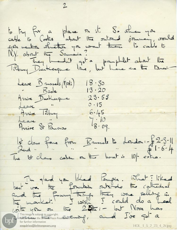 Letter from Imogen Holst to Gustav Holst