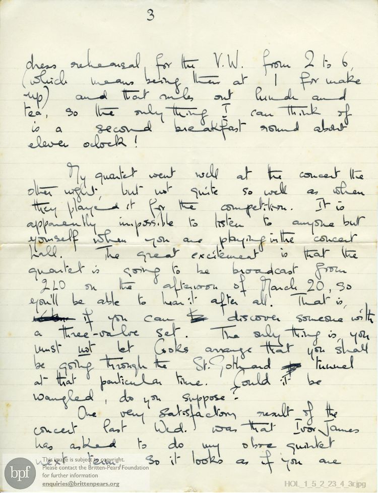 Letter from Imogen Holst to Gustav Holst