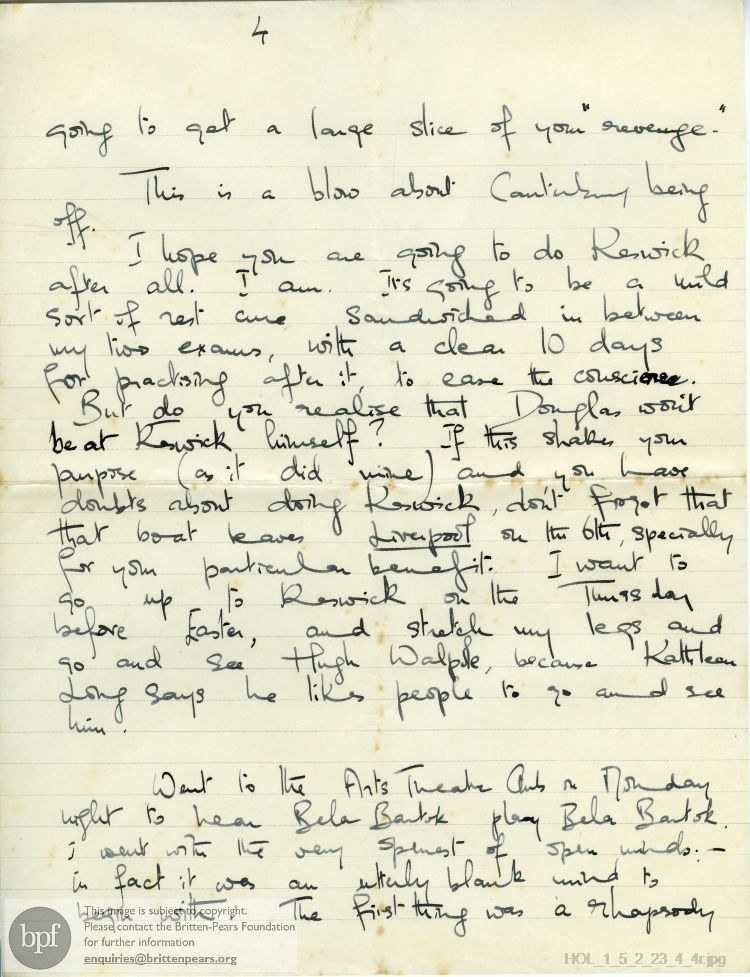 Letter from Imogen Holst to Gustav Holst