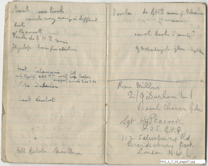 Notebook Winter 1918