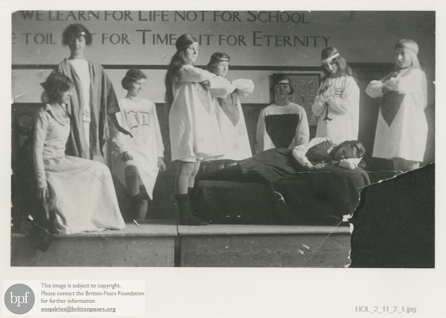 Photograph of Imogen Holst in a school play