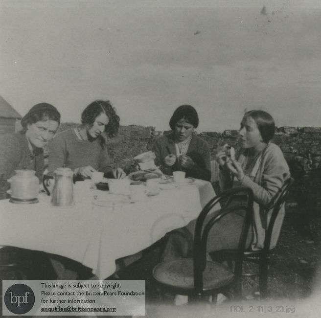 Photograph of Margaret Reid, Mary Peel, Vicky Reid and Imogen Holst