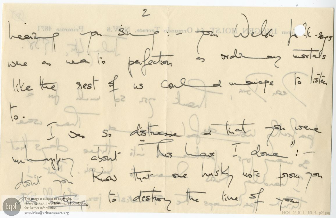 Letter from Imogen Holst to Dora Herbert Jones