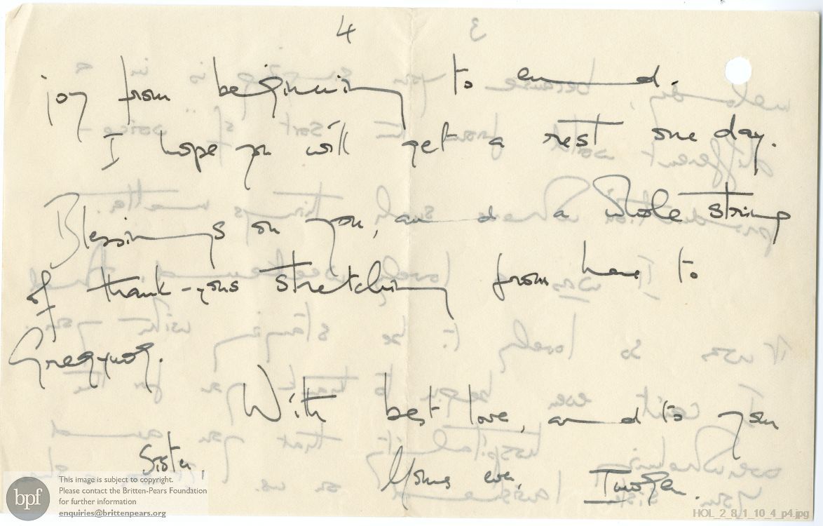 Letter from Imogen Holst to Dora Herbert Jones