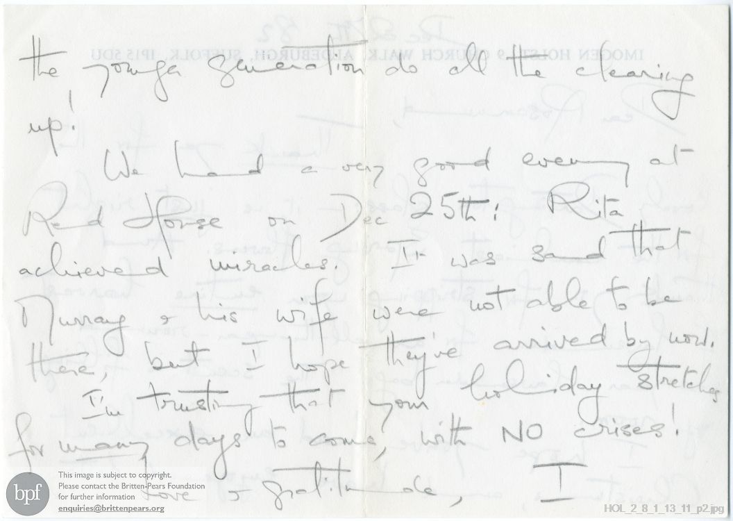 Letter from Imogen Holst to Rosamund Strode