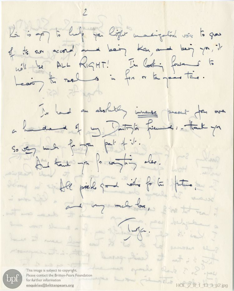 Letter from Imogen Holst to Rosamund Strode