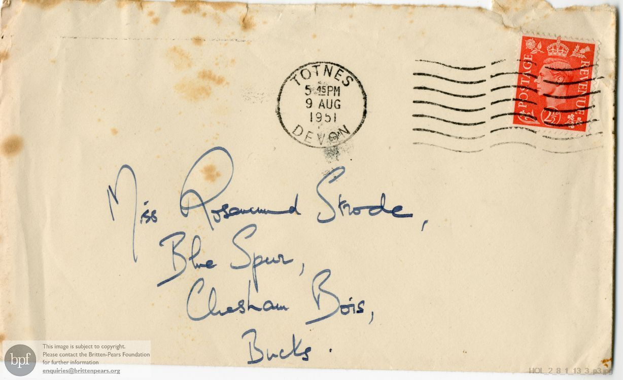 Letter from Imogen Holst to Rosamund Strode