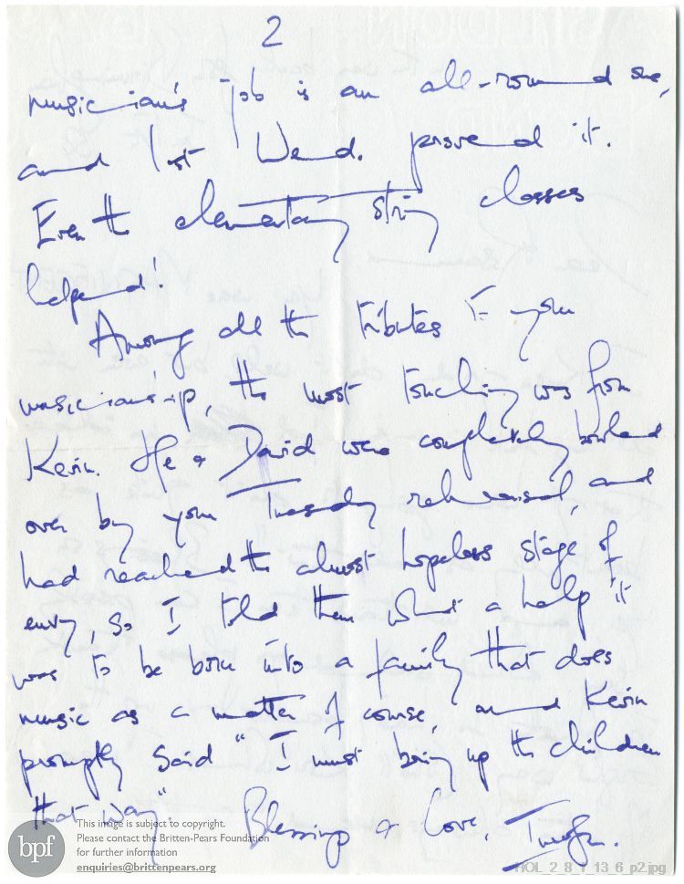 Letter from Imogen Holst to Rosamund Strode