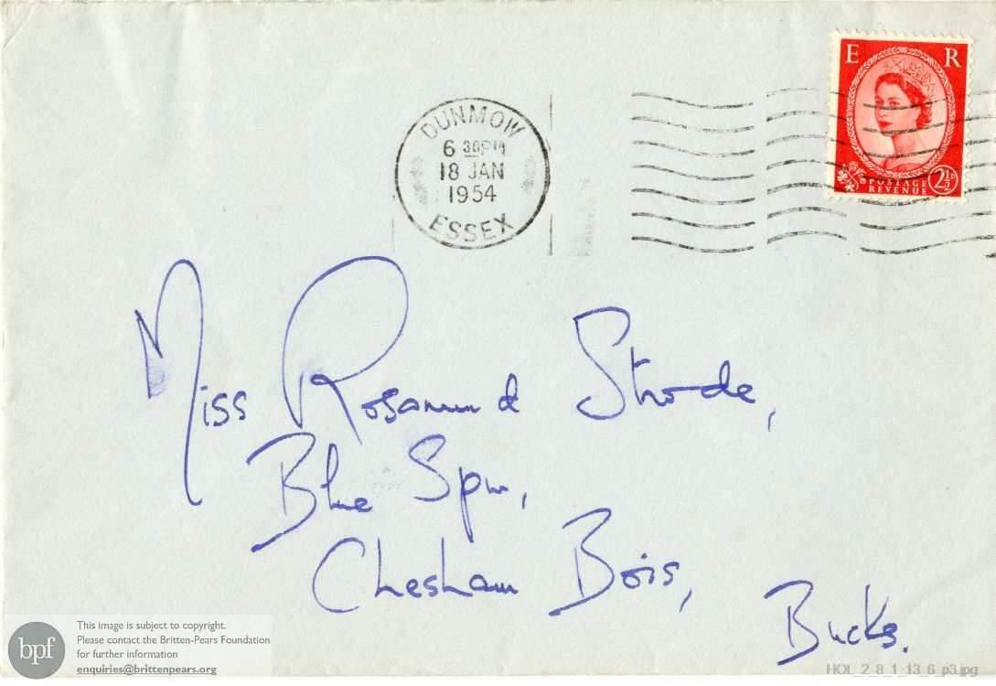 Letter from Imogen Holst to Rosamund Strode