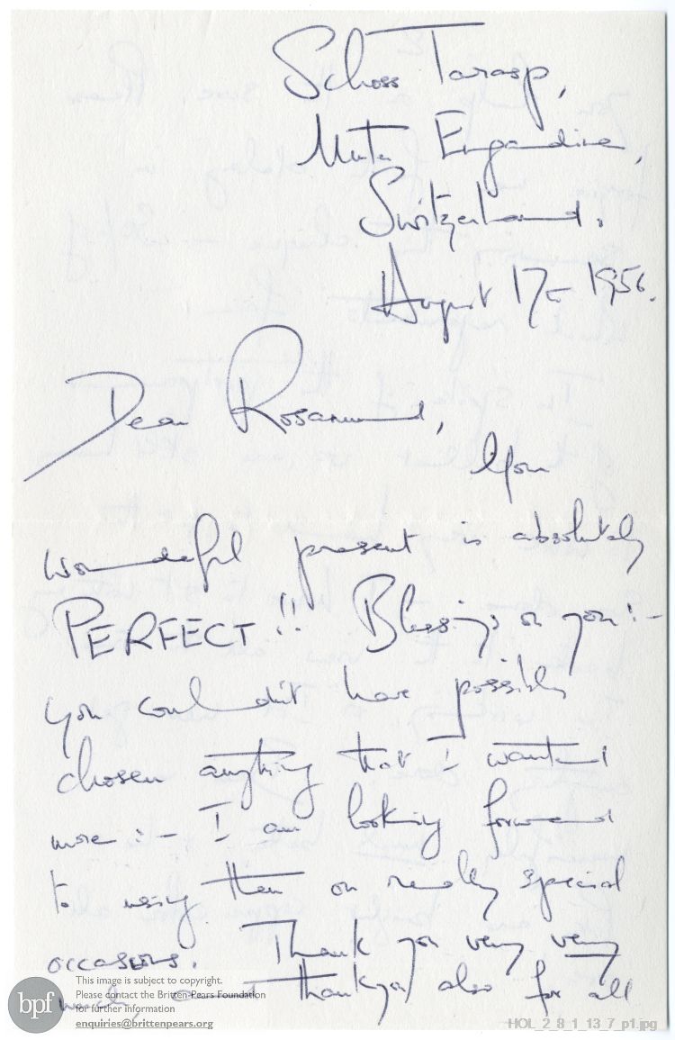 Letter from Imogen Holst to Rosamund Strode