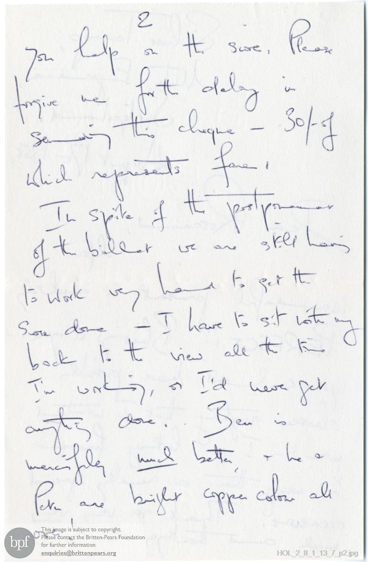 Letter from Imogen Holst to Rosamund Strode