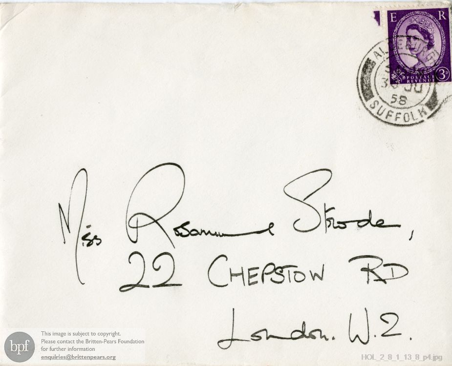 Letter from Imogen Holst to Rosamund Strode