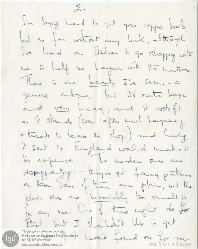 Letter from Imogen Holst to Isobel Holst