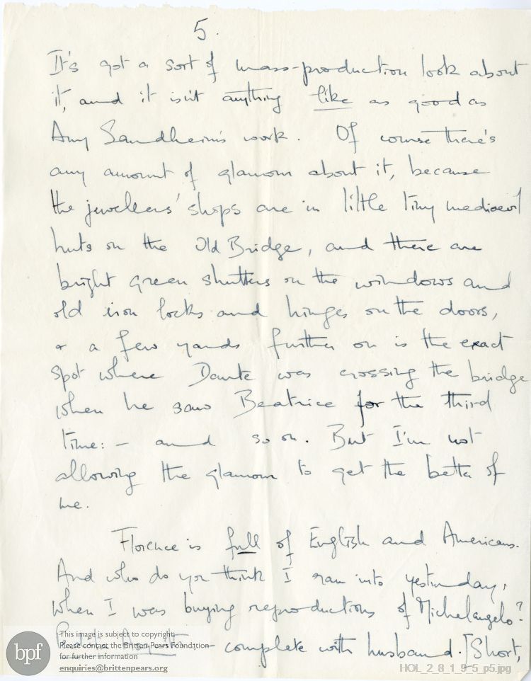 Letter from Imogen Holst to Isobel Holst