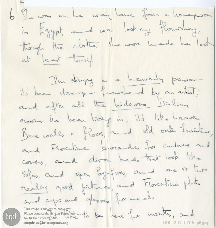 Letter from Imogen Holst to Isobel Holst