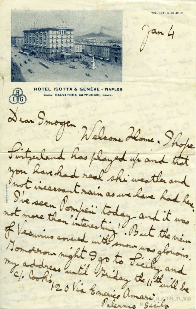 Letter from Gustav Holst to Imogen Holst