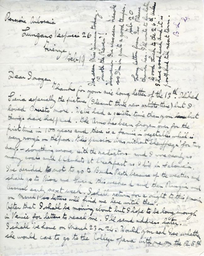 Letter from Gustav Holst to Imogen Holst