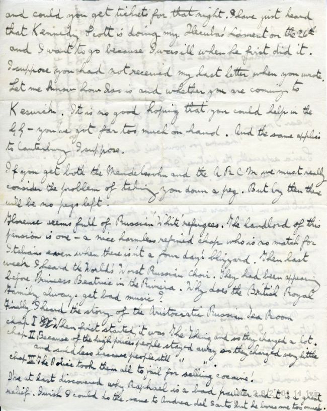 Letter from Gustav Holst to Imogen Holst