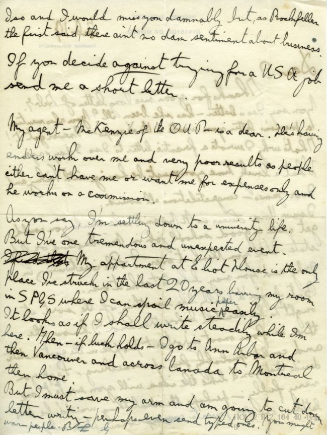 Letter from Gustav Holst to Imogen Holst