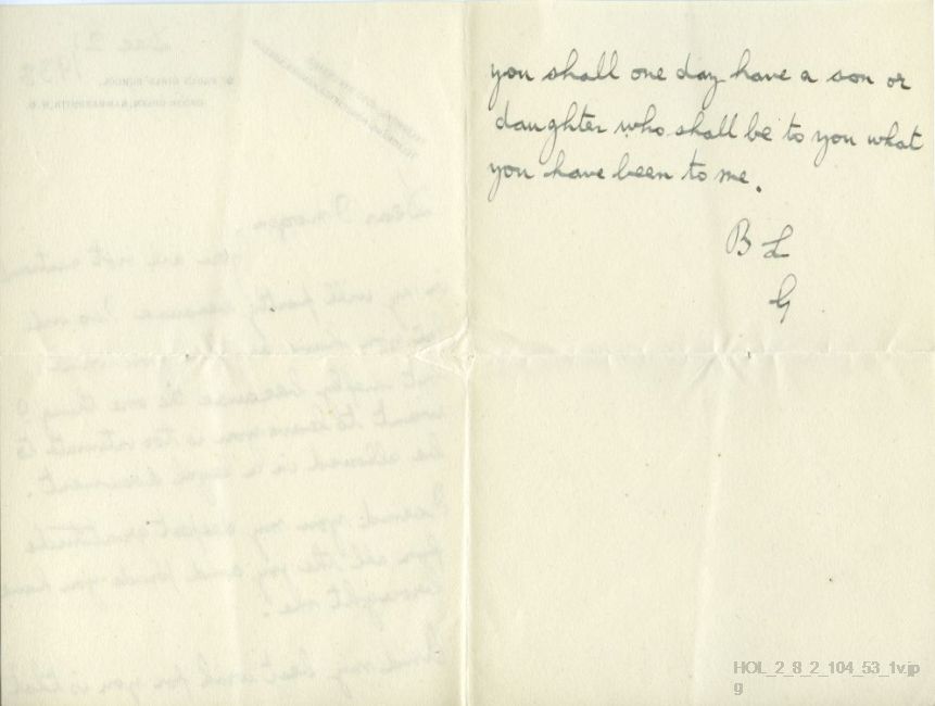 Letter from Gustav Holst to Imogen Holst
