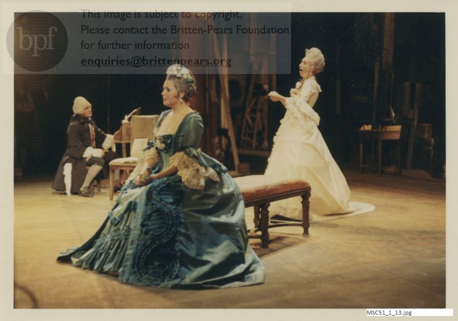 Production photograph of Mozart's The Impresario. Sadler's Wells