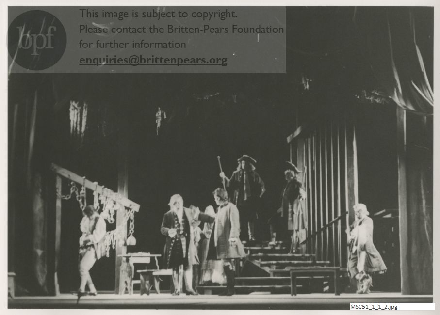 Production photograph of Britten's opera The Beggar's Opera