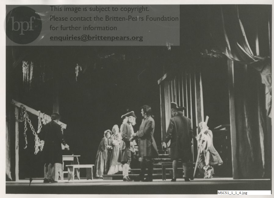 Production photograph of Britten's opera The Beggar's Opera