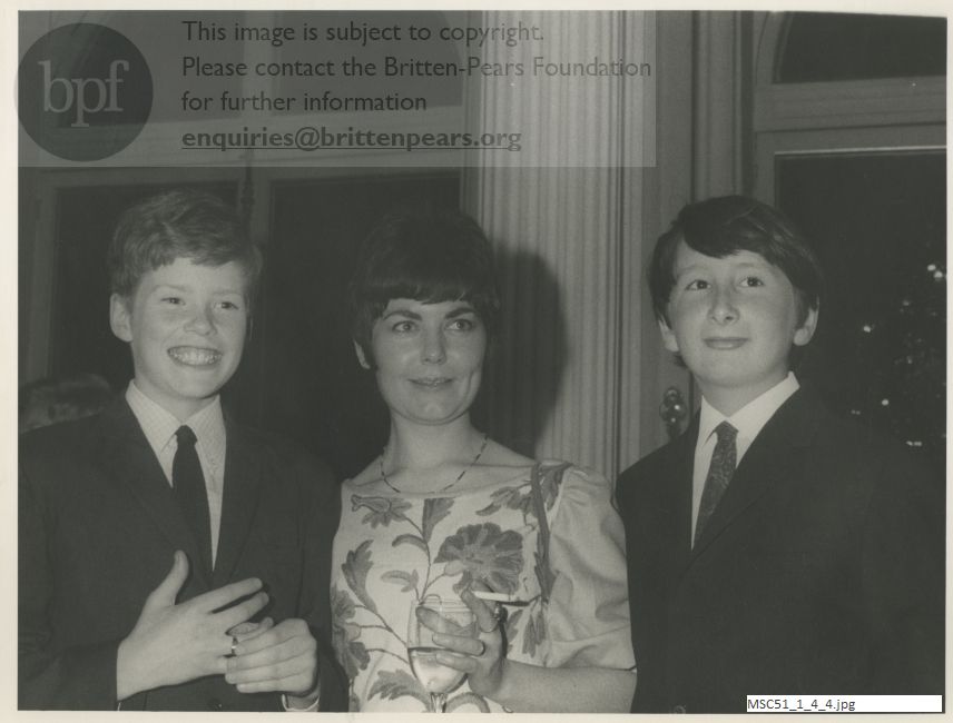 Cast members for Britten's opera The Burning Fiery Furnace at the British Embassy in Paris