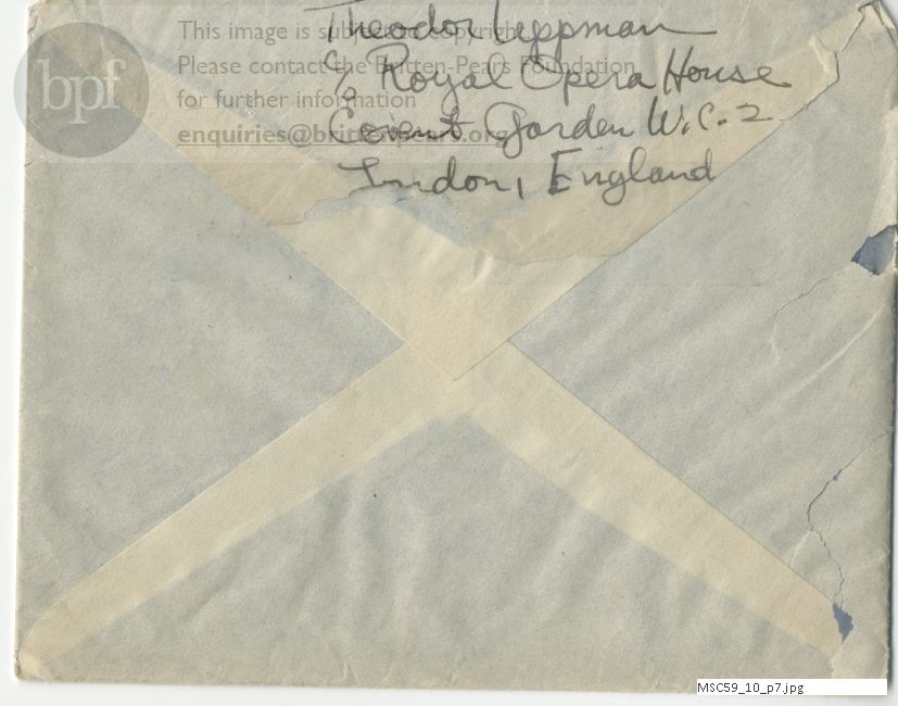 Letter from Theodor Uppman to Jean Uppman