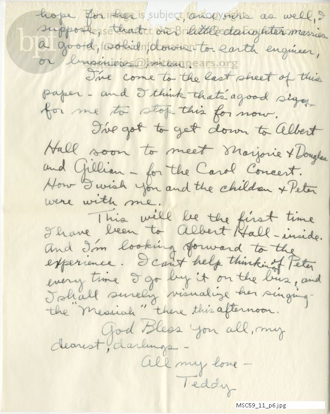Letter from Theodor Uppman to Jean Uppman
