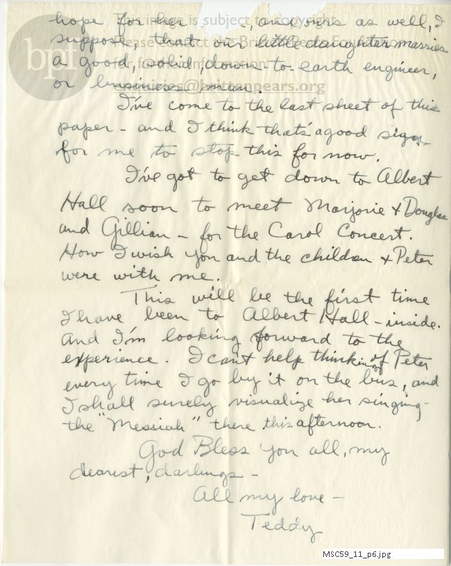 Letter from Theodor Uppman to Jean Uppman
