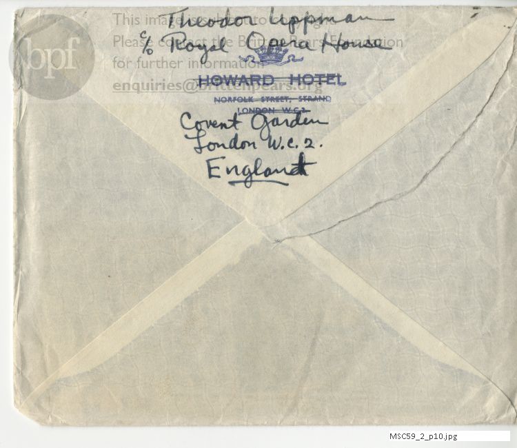 Letter from Theodor Uppman to Jean Uppman