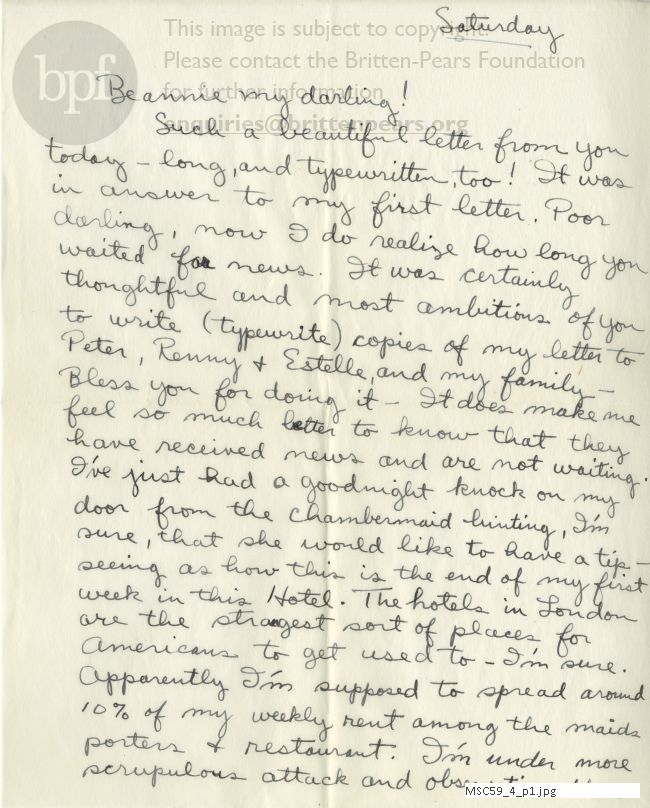 Letter from Theodor Uppman to Jean Uppman