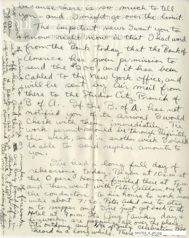 Letter from Theodor Uppman to Jean Uppman