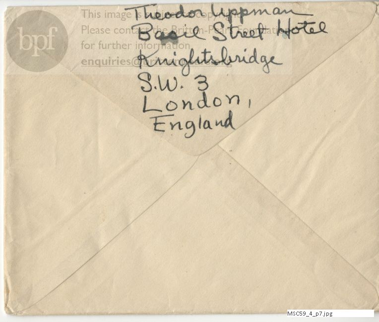 Letter from Theodor Uppman to Jean Uppman