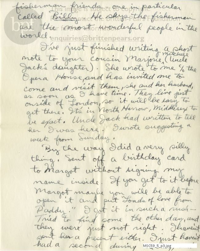 Letter from Theodor Uppman to Jean Uppman