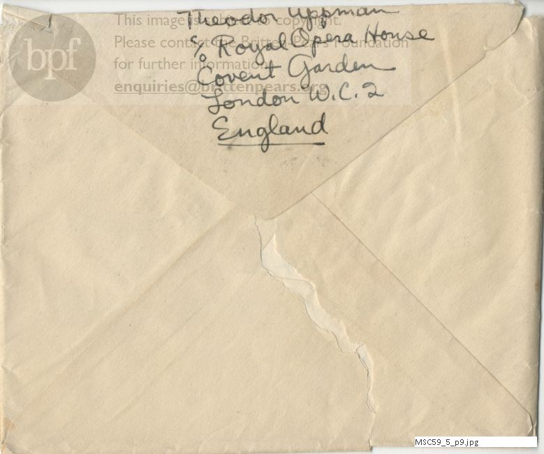 Letter from Theodor Uppman to Jean Uppman